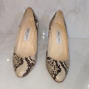 Jimmy Choo heels in python print